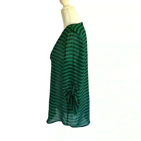 41 Hawthorn Sheer Green & Black Top Size M - Picture 3 of 5